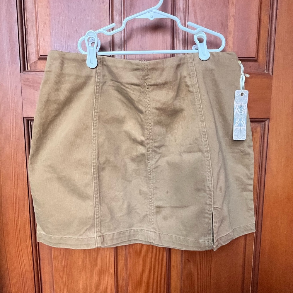 Iris Camel Mini Skirt